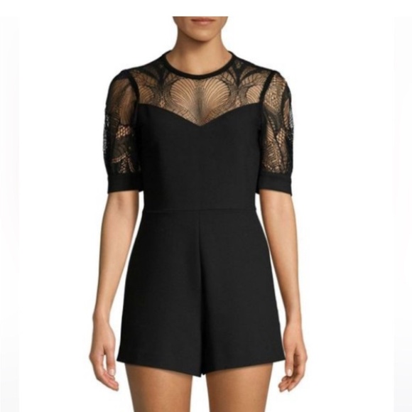 Maje Black Lace Detailed Romper - Picture 1 of 4